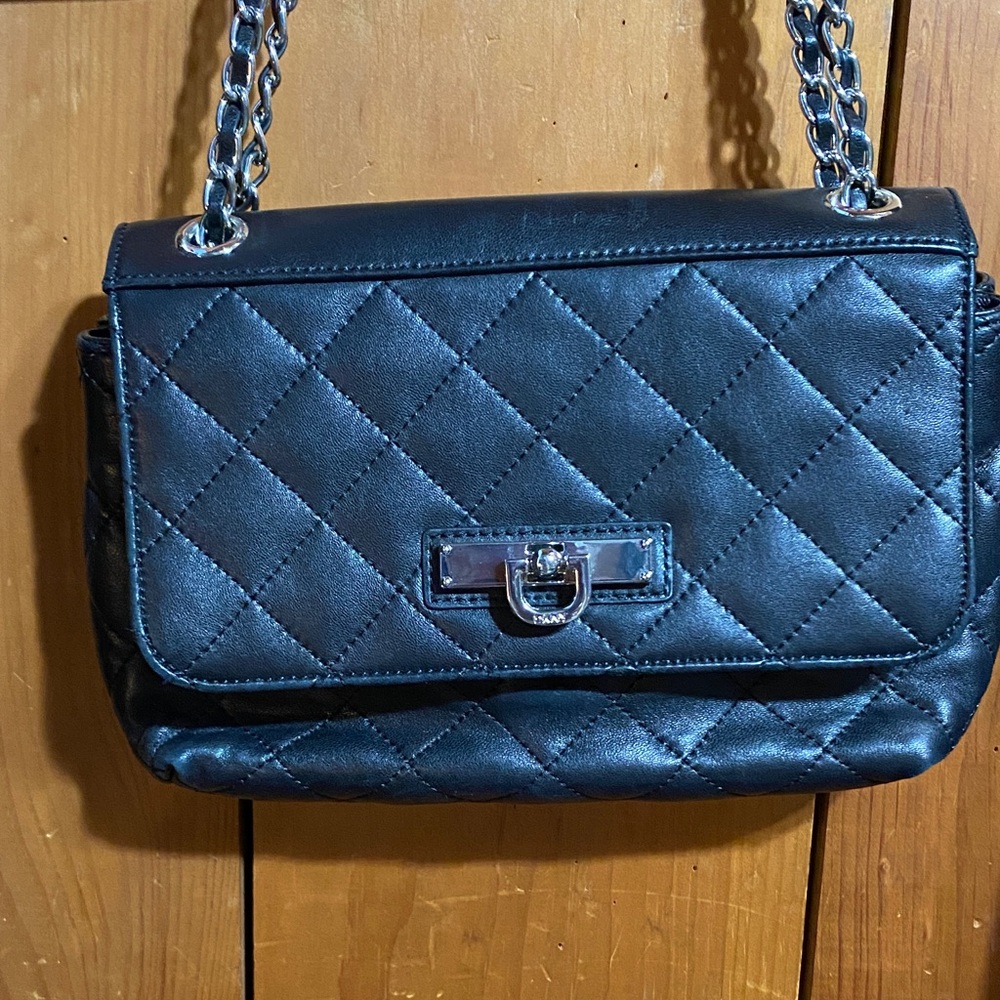 DKNY Black Quilted Leather Chain Shoulder or crossbody bag
